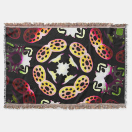 Couverture Jimette Design a franges de rose orange
