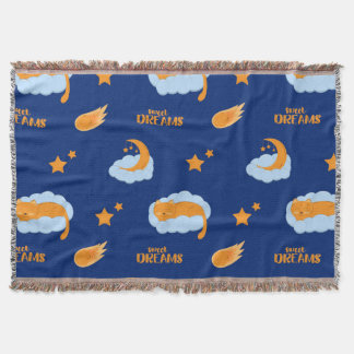 Couverture Joli chat endormi sur un nuage, doux rêves
