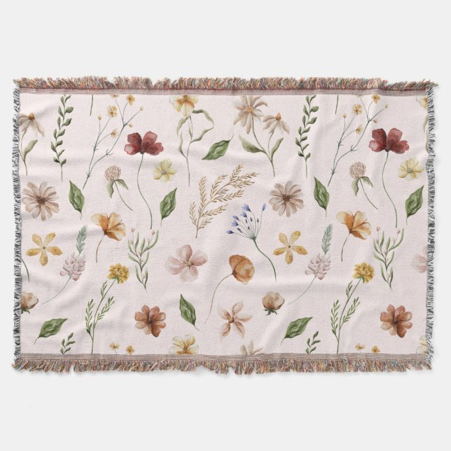 Couverture Joli Fleur sauvage Floral Botanique rose (Devant)