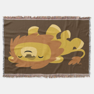 Couverture Joli Lion de Dessin Animé Paresseux
