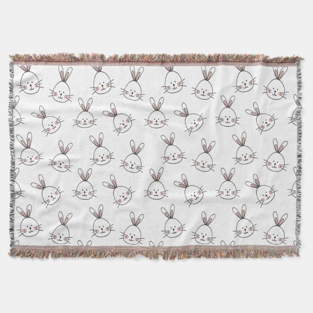 Couverture Joli Motif lapin blanc de Pâques (Devant)