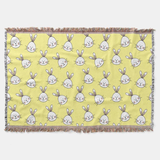 Couverture Joli Motif lapin blanc de Pâques (Devant)