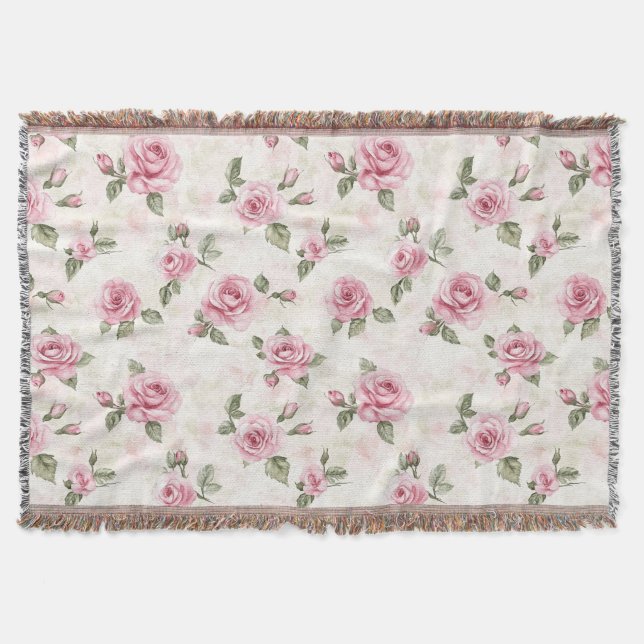 Couverture Joli Noël Floral Rose Rose (Devant)