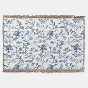 Couverture Jolie Fleurie Bleue Blanche  