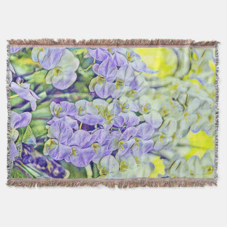 Couverture Jolie orchidée jaune violet fleurs aquarelle