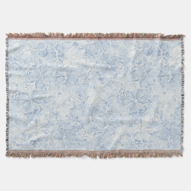 Couverture Jolies Fleurs Blanches Bleues   (Devant)