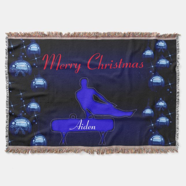 Couverture Joyeux Noël Gymnastique Garçons Personnalisés (Devant)