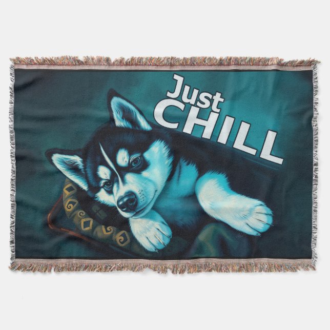 Couverture Juste Chill Husky Puppy (Devant)