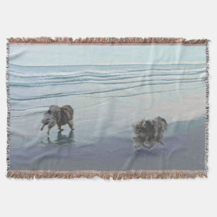 Couverture Keeshonds at the Seashore Peinture Dog Art