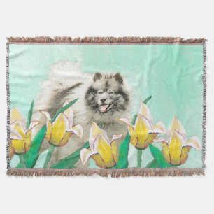 Couverture Keeshony in Tulips Peinture mignonne Original Chie