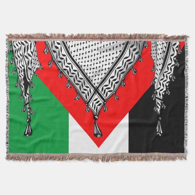 Couverture Keffiyeh Écharpe palestinienne tissu traditionnel (Devant)