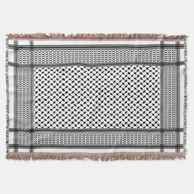 Couverture Keffiyeh Palestine Motif noir (Devant)