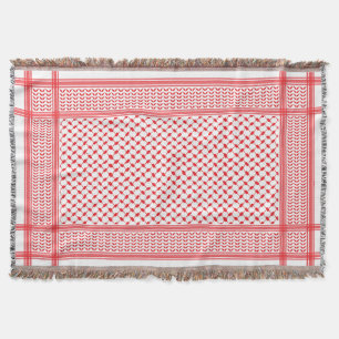 Couverture Keffiyeh Palestine Motif Rouge