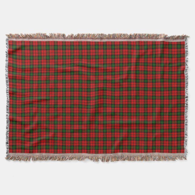 Couverture Kerr tartan rouge vert plaid (Devant)