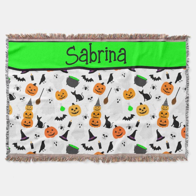 Couverture Kid Halloween Ghost Citrouille Black Chat Personna (Devant)