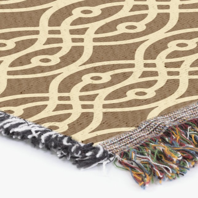 Couverture Kimono imprimé, chocolat brun et tan (Coin)