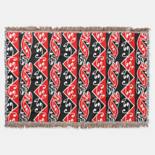 Couverture Kowhaiwhai traditionnel Maori Koru Motif