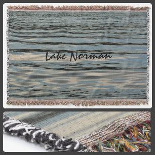 Couverture Lac Eau Bleu Beige Noir Personnalisable