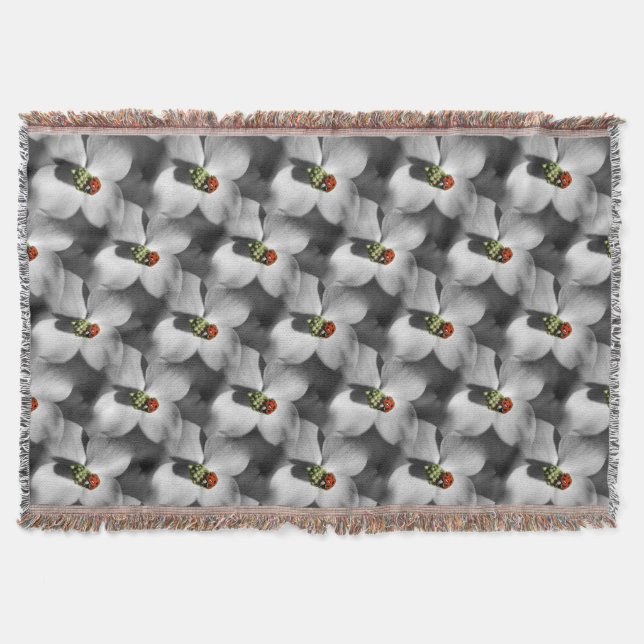 Couverture Ladybug Sur Dogwood Flower Nature Motif (Devant)