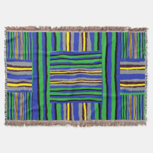 Couverture Lancer les bandes Kente Blanket