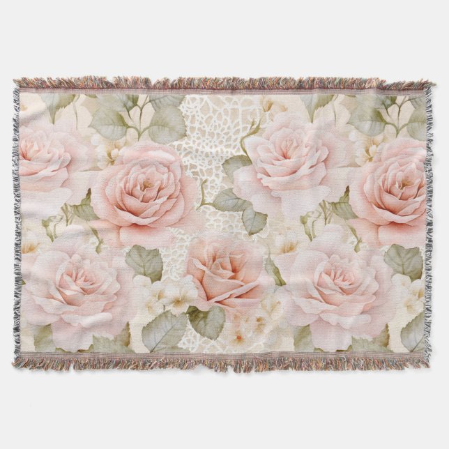 Couverture Lavage de mariage floral de roses roses blush crèm (Devant)