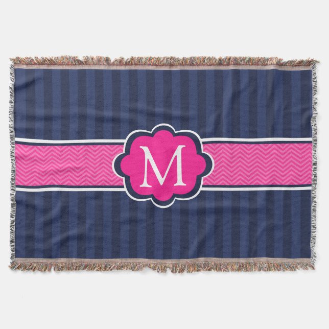 Couverture Le bleu marine barre le monogramme de coutume de (Devant)