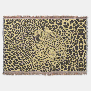 Couverture Léopard Noir & Beige Camouflé Dans Les Spots