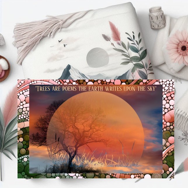 Couverture Les arbres sont des poèmes que la terre écrit sur  (Trees are poems the earth writes upon the sky throw blanket)