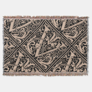 Couverture Lettre V Monogramme médiéval Art Nouveau