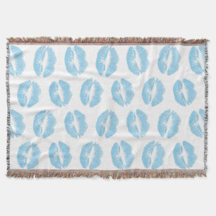 Couverture Lèvres bleues, motif de lèvres, rouge à lèvres ble