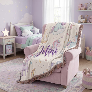 Couverture Licorne Nom Personnalisé 