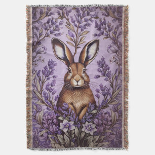Couverture Lièvre mignon Avec Lavender William Morris Inspiré