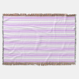 Couverture Lilac violet et blanc bonbons rayures