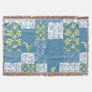 Couverture Lily-of-the-Valley Faux Patchwork bleu