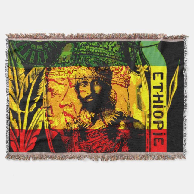Couverture Lion de Rasta Haile Selassie de vert rouge d'or de (Devant)