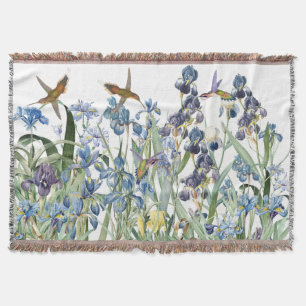 Couverture L'iris d'oiseaux de colibri fleurit le jet floral