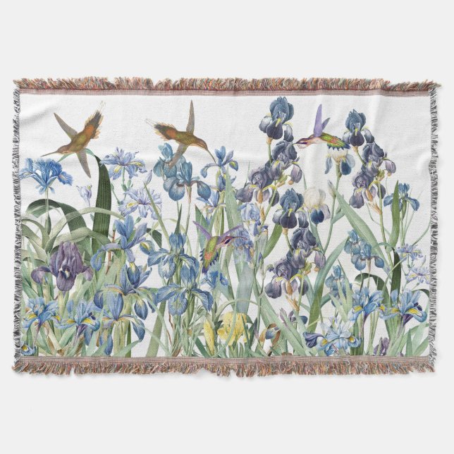 Couverture L'iris d'oiseaux de colibri fleurit le jet floral (Devant)