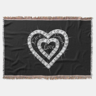 Couverture Live Laugh Love Diamond Hearts Lancer la couvertur