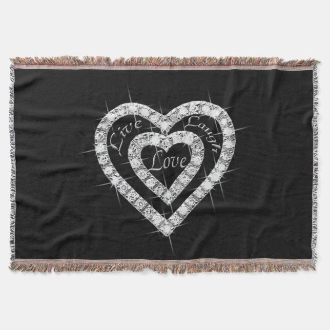 Couverture Live Laugh Love Diamond Hearts Lancer la couvertur (Devant)