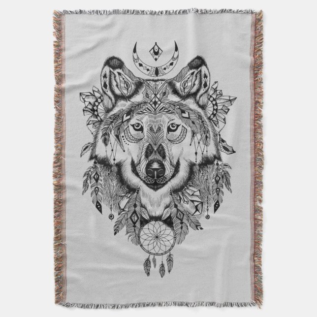 Couverture Loup tribal indien (devant Vertical)