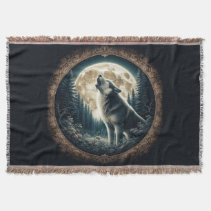 Couverture Loup vintage et lune classique