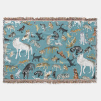 Loups du monde motif Turquoise