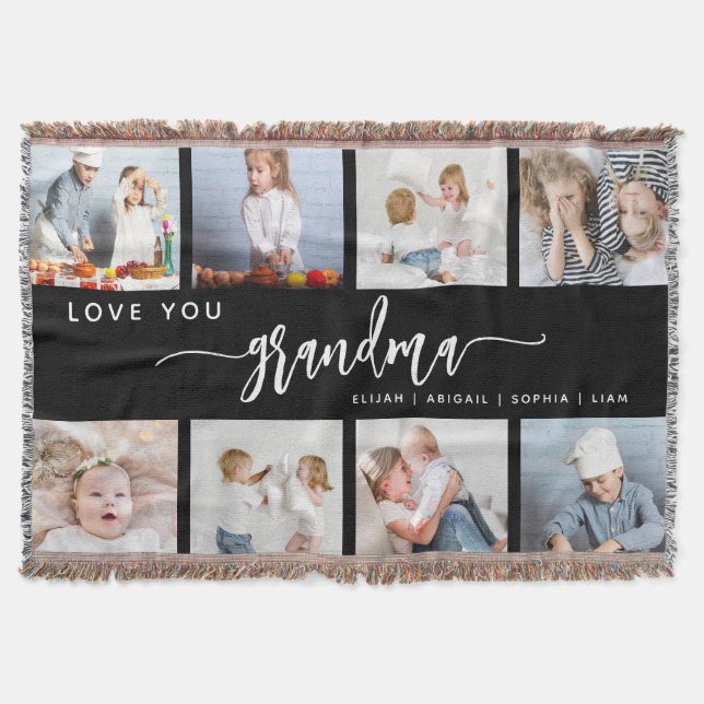 Couverture Love You Grandma 8 Photo Collage Black and White (Devant)