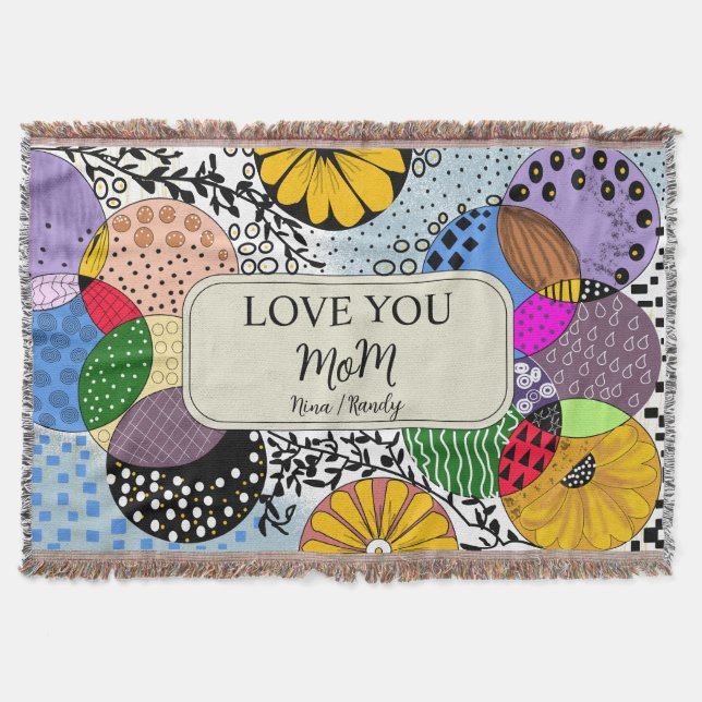 Couverture "Love You Mom" Personalized Abstract Throw Blanket (Devant)