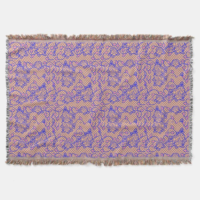 Couverture Lumineuse filet bleu avec fleurs 02b LOrange BG (Devant)