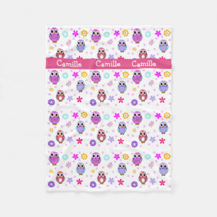 Couverture lunatique d'ouatine de hiboux de bande