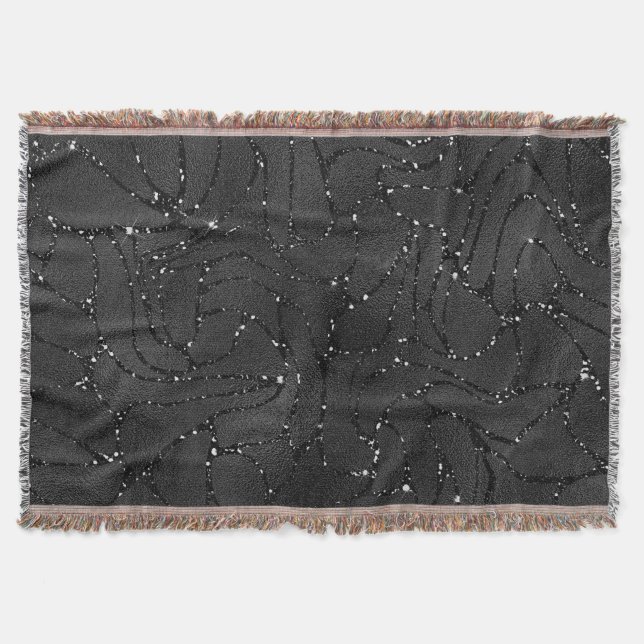Couverture Luxe noir et argent brillant motif (Devant)