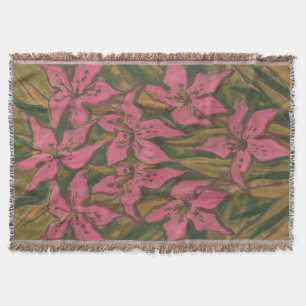 Couverture Lys roses, peinture pastel, fleurs, art floral