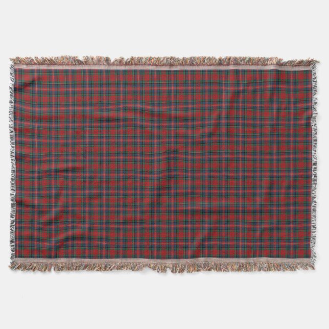 Couverture MacPherson Clan Rouge et Royal Blue Tartan (Devant)