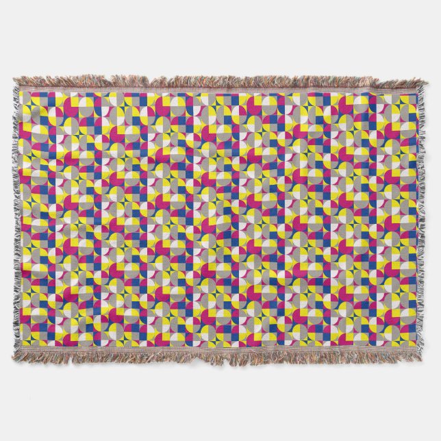 Couverture magenta jaune motif Abstrait (Devant)